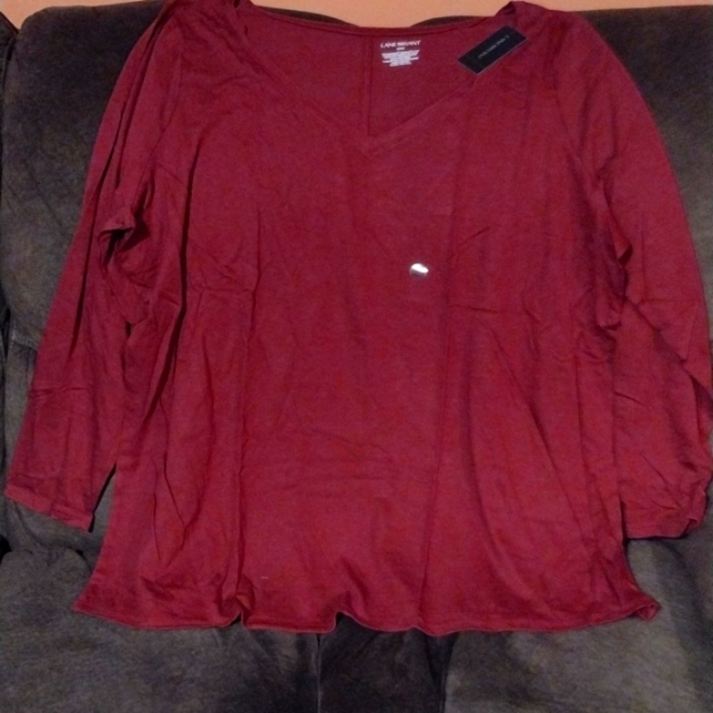 Lane Bryant long sleeve vneck tee